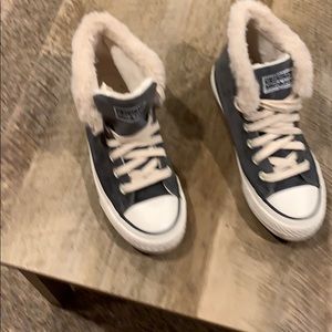 Platform warm up canvas lace up suede shoes